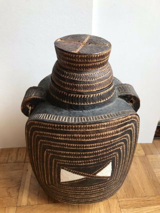 Old African Tribal Art Milk Or Grain Carrier ? - Rare Item - Form 4