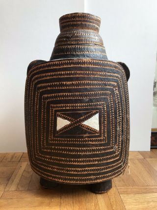 Old African Tribal Art Milk Or Grain Carrier ? - Rare Item - Form 5