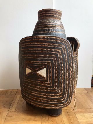 Old African Tribal Art Milk Or Grain Carrier ? - Rare Item - Form 6