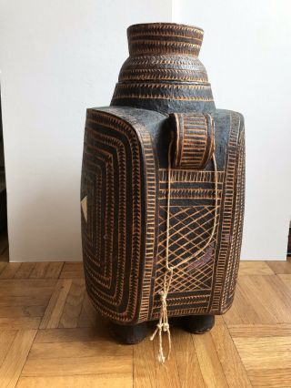 Old African Tribal Art Milk Or Grain Carrier ? - Rare Item - Form 8
