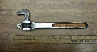 Old Tools,  Antique Gtd Little Giant 10 " Offset Pipe Wrench,  Greenfield,  Mass.