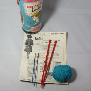 Vintage 1962 Barbie Knitting for Barbie Kit instructions,  Needles,  Yarn 8014 3
