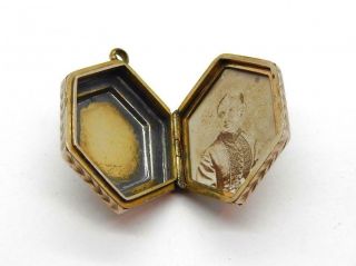 Antique Victorian Georgian 14k Gold Filled Has Picture Pendant Locket 1.  2 X.  9 "