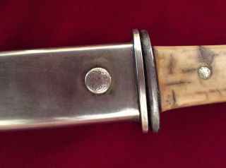 Vintage California Bowie Knife With Nickel Silver Sheath 2