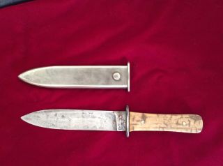 Vintage California Bowie Knife With Nickel Silver Sheath 4