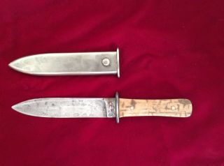 Vintage California Bowie Knife With Nickel Silver Sheath 6