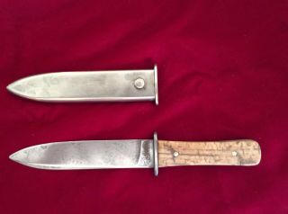 Vintage California Bowie Knife With Nickel Silver Sheath 7