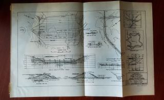 1950 Columbia River Sketch Diagram Map Horse Flat Dam Idaho Reservoir Dike
