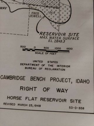 1950 Columbia River Sketch Diagram Map Horse Flat Dam Idaho Reservoir Dike 5