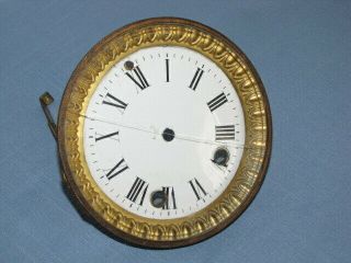 Antique French Mantle Clock Dial And Bezel Parts