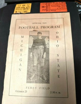 Vtg University Of Michigan Scrapbook 1919 Football Program Photos Fraternity