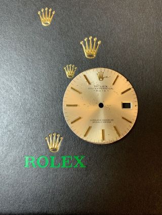 Rolex Date Mens 34mm Silver Dial W/ Gold Stick Hours Jubilee Oyster Model 1501