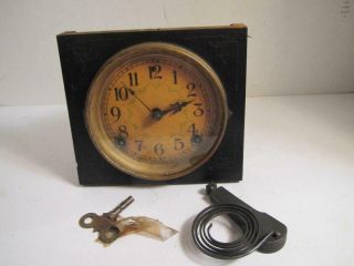 Vintage Antique Sessions Wind - Up Mantel Clock Glass Face With Parts