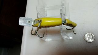 L&S vintage lure,  3 in body with jointed back.  Brown back w/brown CD and yello 3