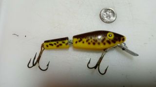 L&S vintage lure,  3 in body with jointed back.  Brown back w/brown CD and yello 4