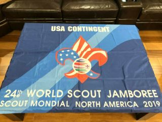 2019 World Jamboree Bsa Usa Contingent Flag,  50 " X 66 " Nylon