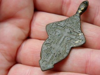 Un Researched Post Medieval Bronze Religious Pendant Metal Detecting Detector
