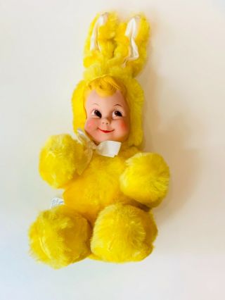 Vintage Rubber Face Plush Bunny,  Dollcraft Nov.  Co.  Stuffed Animal,  Rushton Like