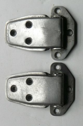 Antique General Store 2 Cooler Icebox Door Hinges Nickel Plated Brass 4 Avail.