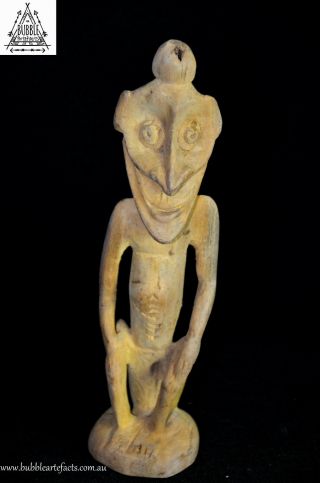 Carved Squatting Figurative Spirit Figure,  East Sepik,  Papua Guinea,  Png