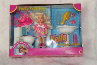 Kelly Baby Sister Of Barbie Potty Training Set,  Mattel,  16066,  1996,  Nrfb