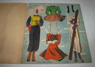 Vintage 1942 Statuette Girls Uncut Paper Clothes Cardboard Dolls Book Whitman 3