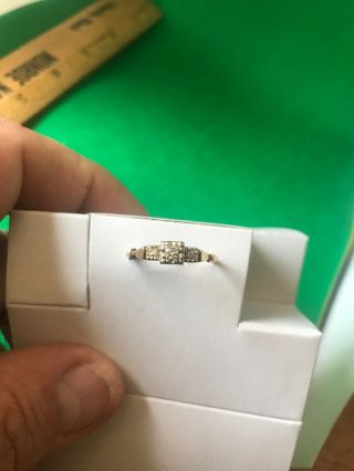 14k Yellow Gold Round Diamond 3 - Stone Antique Engagement Ring.  25 Ct Size 9