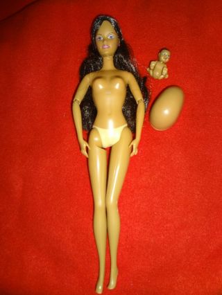 Rhtf Happy Family Nude Aa Pregnant Midge Barbie Doll W/ Baby And Belly