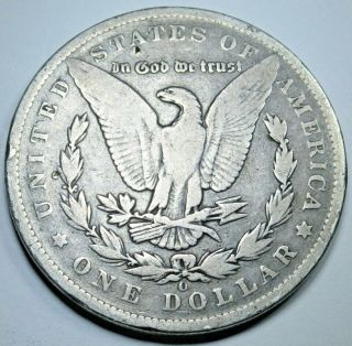 1891 - O US Morgan Silver $1 Dollar Large Authentic Antique U.  S.  Currency Money 2