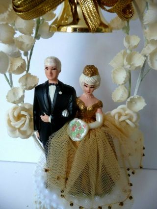 Vtg Wilton Wedding Cake Topper Bride Groom Golden Anniversary