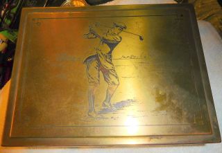 Antique A.  G.  Spalding & Bros.  Golf Ball Brass Box,  Golfer,  Golfing,  Harry Vardon