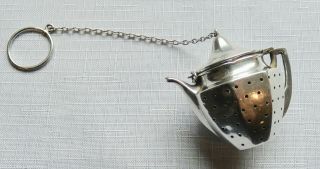 Vintage Sterling Silver Unmarked Tea Pot Tea Ball/strainer