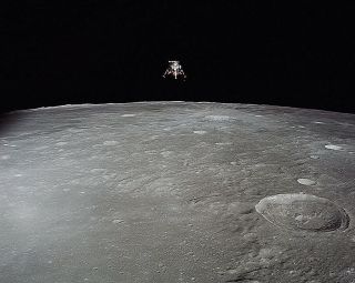 Apollo 12 Lunar Module Landing On Moon Nasa 8x10 Silver Halide Photo Print