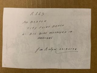 James Whitey Bulger Prison Letter/note
