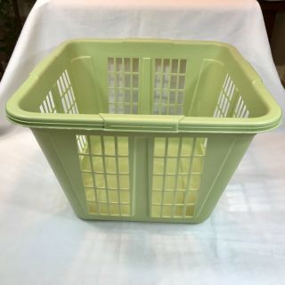 Vintage Rubbermaid Square Laundry Basket Avocado Green 2972 Clothes Hamper