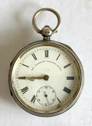 Antique Solid Silver Pocket Watch Standard English Lever Chester 1900 England
