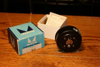Vintage Martin 60 Fly Fishing Reel W/ Fly Line Made In Usa