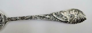Antique Sterling Souvenir Spoon Indian on Handle,  Cawston Ostrich Farm in Bowl 4