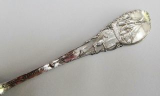 Antique Sterling Souvenir Spoon Indian on Handle,  Cawston Ostrich Farm in Bowl 6