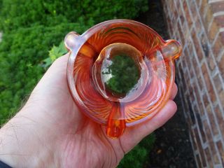 Antique Northwood Carnival Glass Drapery Marigold Vase Electric Iridescence 4