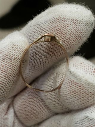Antique Victorian 1890s Estate Ruby Seed Pearl rose Gold Band Ring size 8.  5 4