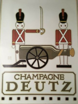 David Lance Goines Vintage Art - Champagne Deutz - Portal Publications 1977