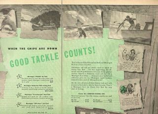 Vintage 1948 MONTAGUE RODS and OCEAN CITY REELS Two - Page Fishing Advertisement 3