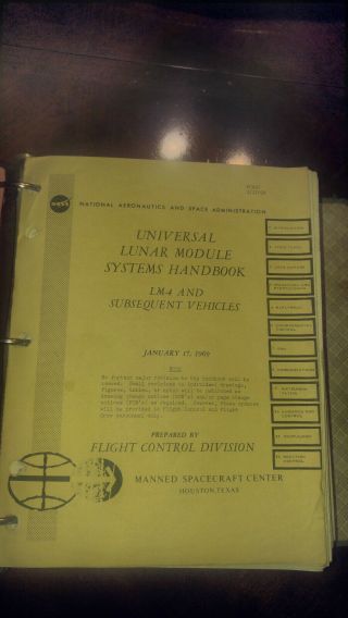 Apollo 11 Nasa Universal Lunar Module Systems Handbook Lm - 4 And Others