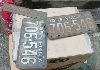 1958 Virginia Antique Or Old License Plates