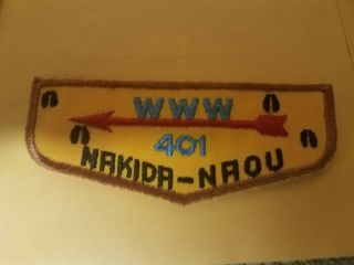 OA Lodge 401 Nakida - Naou Flap Boy Scouts of America 1956 F1 2