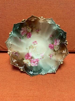 Antique Early 1900s Decorative Porcelain Bowl From Mz Austria