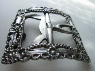 large silver georgian buckle provincial with steel fittings hand chased detail 3