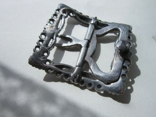 large silver georgian buckle provincial with steel fittings hand chased detail 4