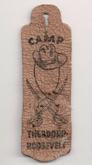 M Bsa Patch,  Very Old Camp Theodore Roosevelt Leather Patch,  Old,  Neat